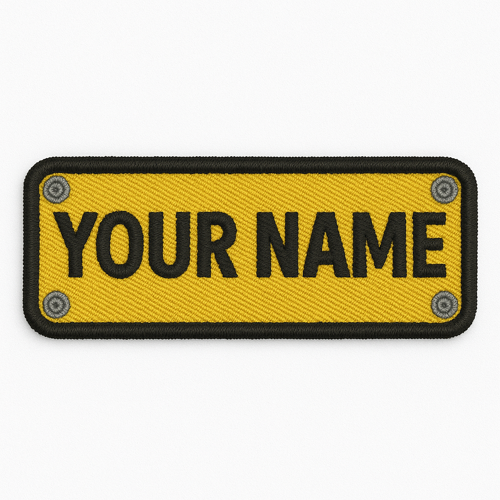 Toppa Nome Personalizzata – Patch Rettangolare Ricamata | Termoadesiva, da Cucire o Velcro