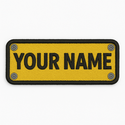 Toppa Nome Personalizzata – Patch Rettangolare Ricamata | Termoadesiva, da Cucire o Velcro