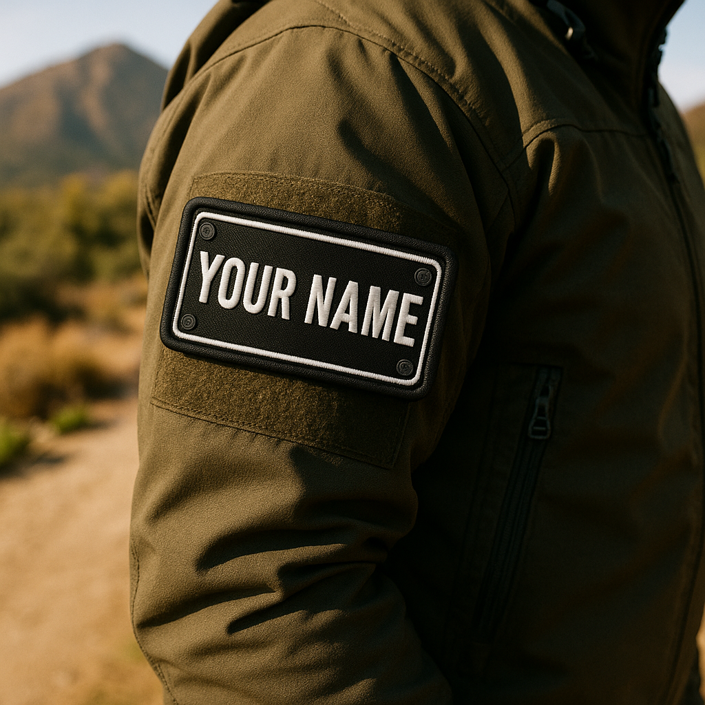 Toppa Nome Personalizzata – Patch Rettangolare Ricamata | Termoadesiva, da Cucire o Velcro