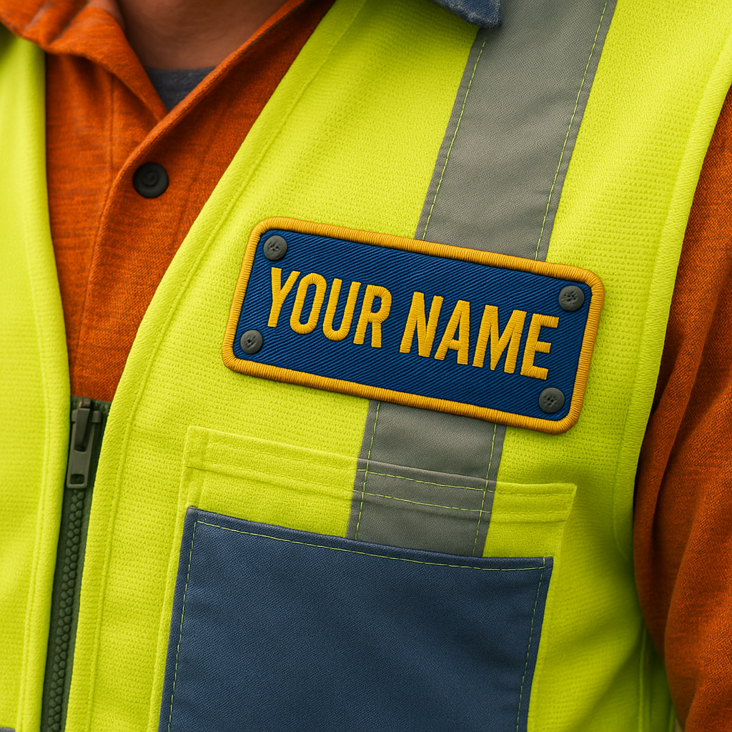 Toppa Nome Personalizzata – Patch Rettangolare Ricamata | Termoadesiva, da Cucire o Velcro