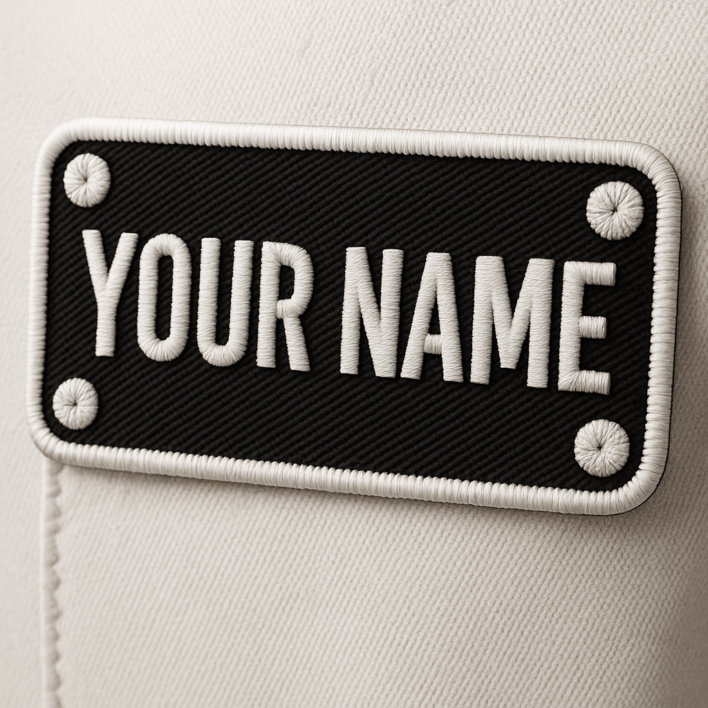 Toppa Nome Personalizzata – Patch Rettangolare Ricamata | Termoadesiva, da Cucire o Velcro