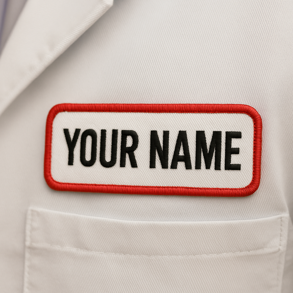 Toppa Nome Personalizzata – Patch Rettangolare Ricamata | Termoadesiva, da Cucire o Velcro