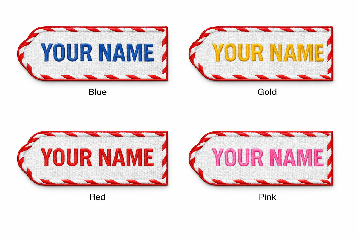Etichetta Calza di Natale Personalizzata – Toppa Ricamata | Termoadesiva, da Cucire o Velcro