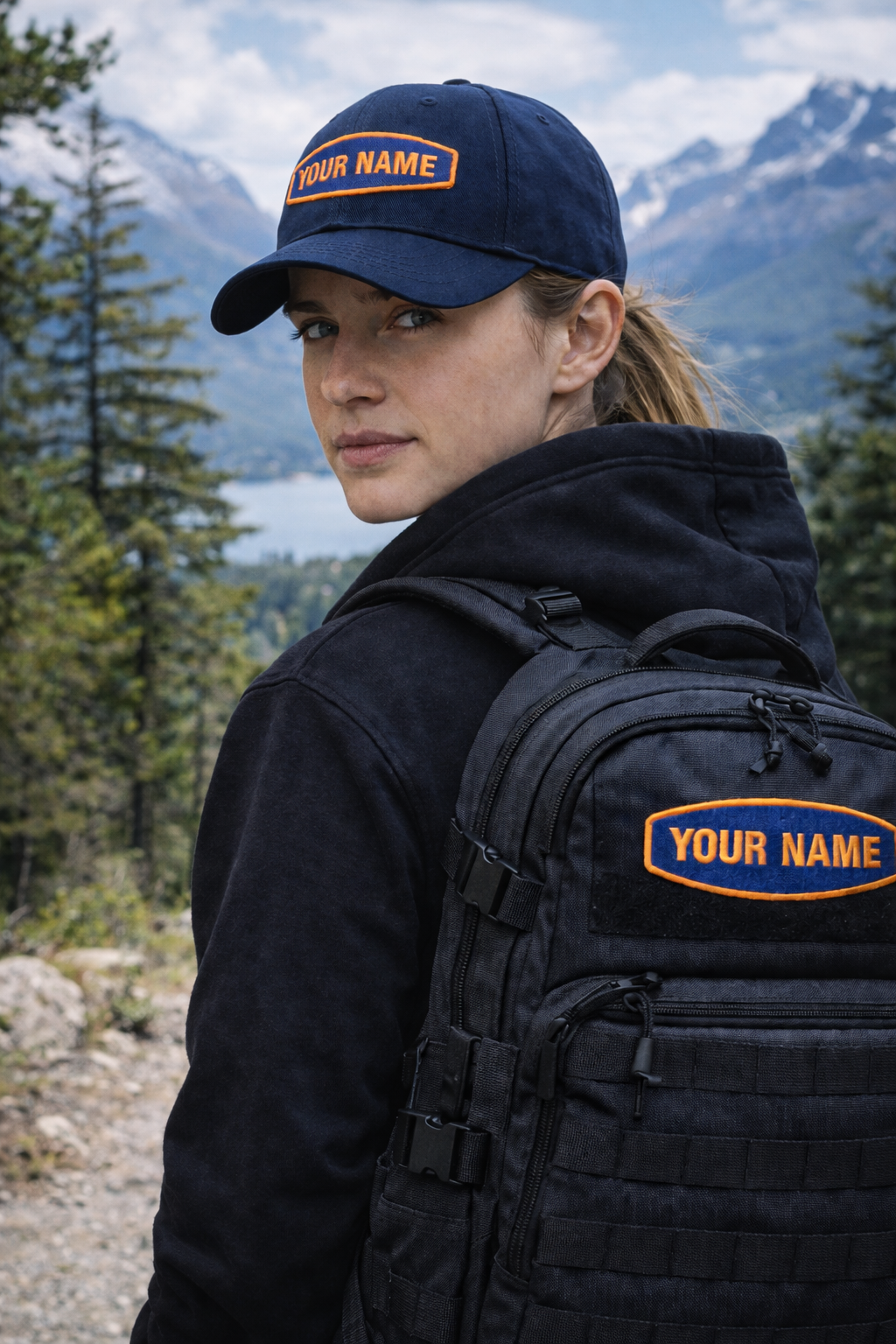 Toppa Nome Personalizzata Ricamata Quadrata in Cordura – Termoadesiva o da Cucire
