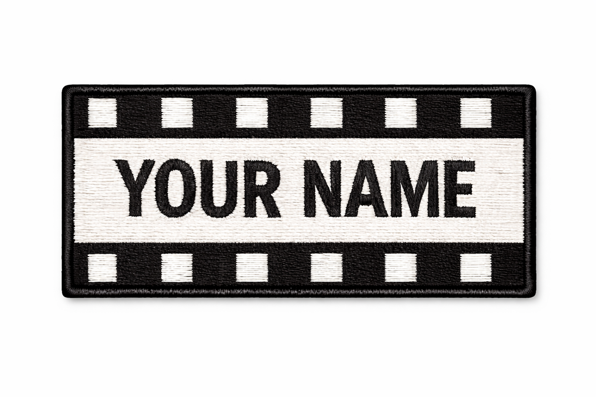Toppa Nome Personalizzata Stile Cinema – Ricamata | Termoadesiva, da Cucire o Velcro