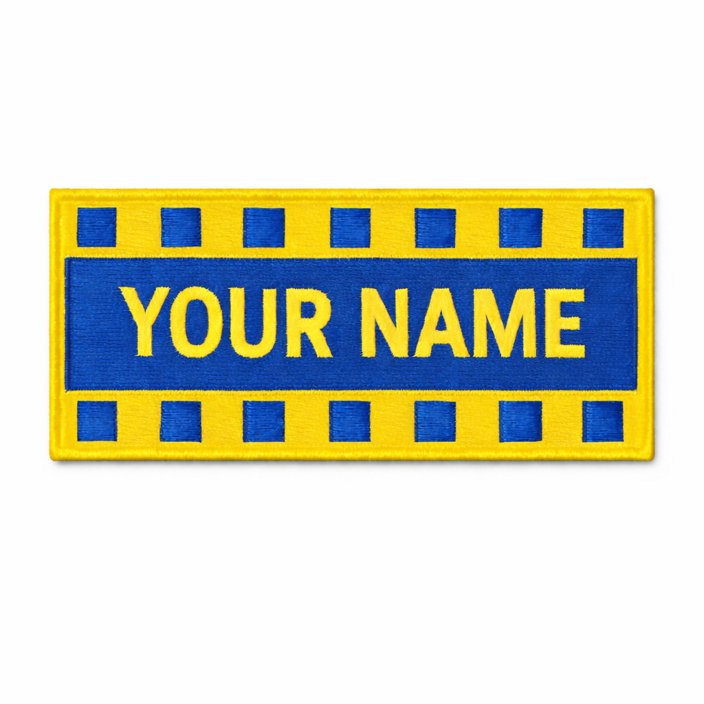Toppa Nome Personalizzata Stile Cinema – Ricamata | Termoadesiva, da Cucire o Velcro