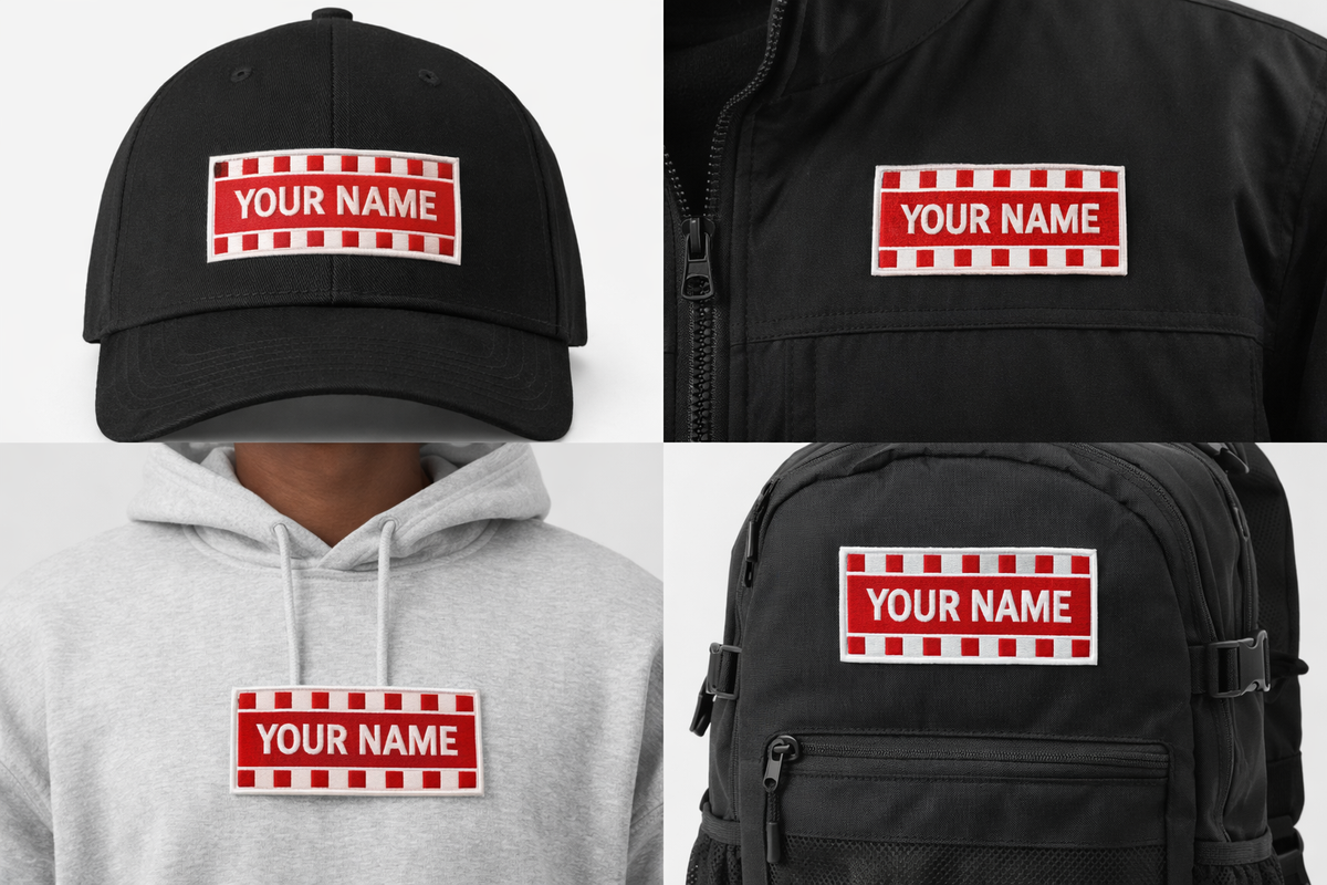 Toppa Nome Personalizzata Stile Cinema – Ricamata | Termoadesiva, da Cucire o Velcro
