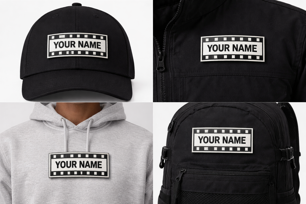 Toppa Nome Personalizzata Stile Cinema – Ricamata | Termoadesiva, da Cucire o Velcro