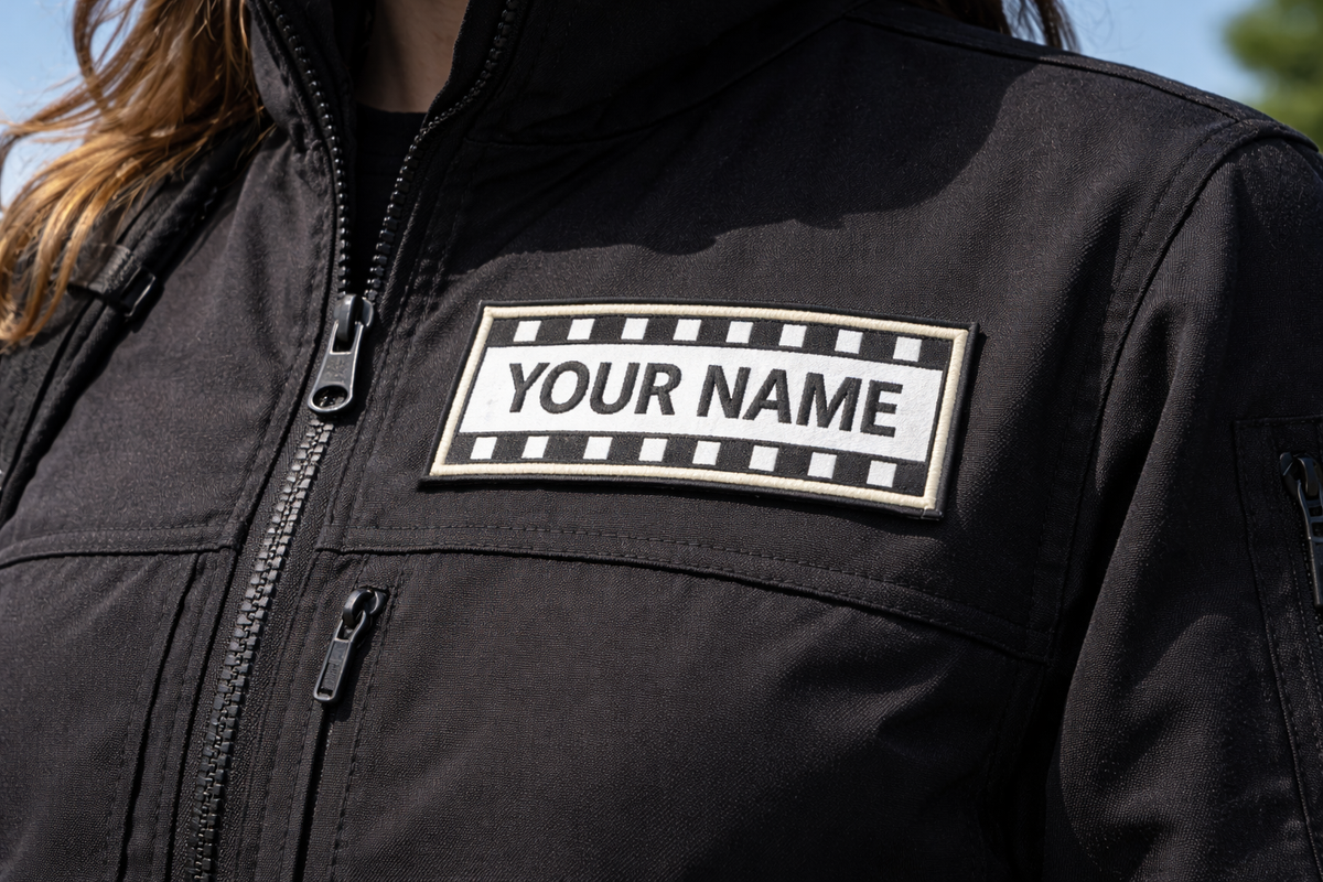 Toppa Nome Personalizzata Stile Cinema – Ricamata | Termoadesiva, da Cucire o Velcro