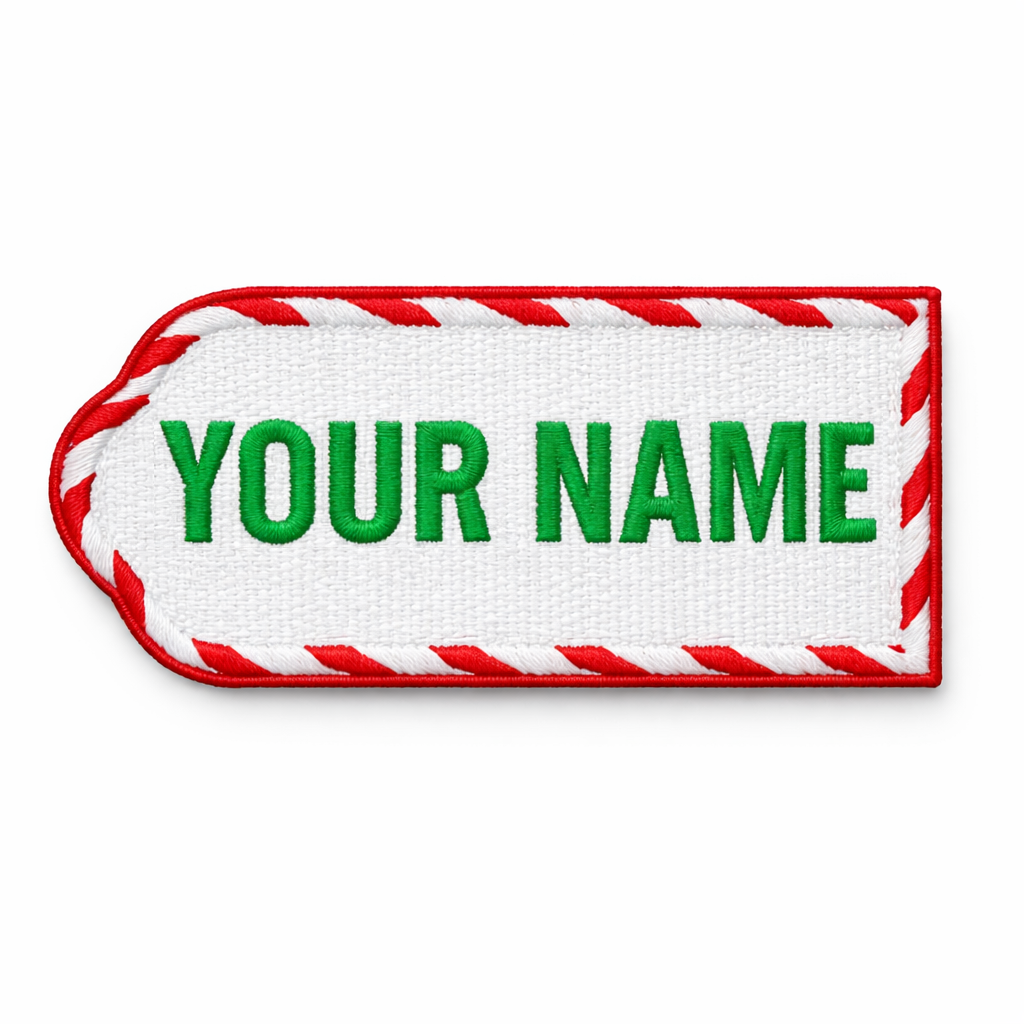 Etichetta Calza di Natale Personalizzata – Toppa Ricamata | Termoadesiva, da Cucire o Velcro