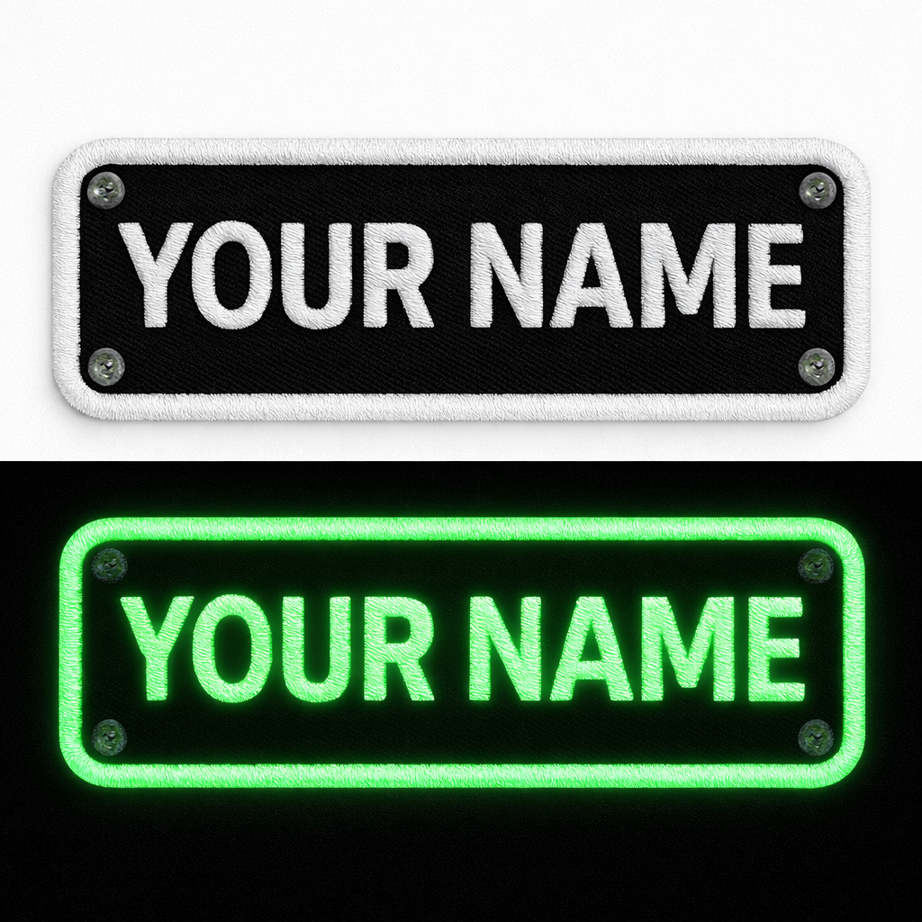 Toppa Nome Personalizzata – Patch Rettangolare Ricamata | Termoadesiva, da Cucire o Velcro