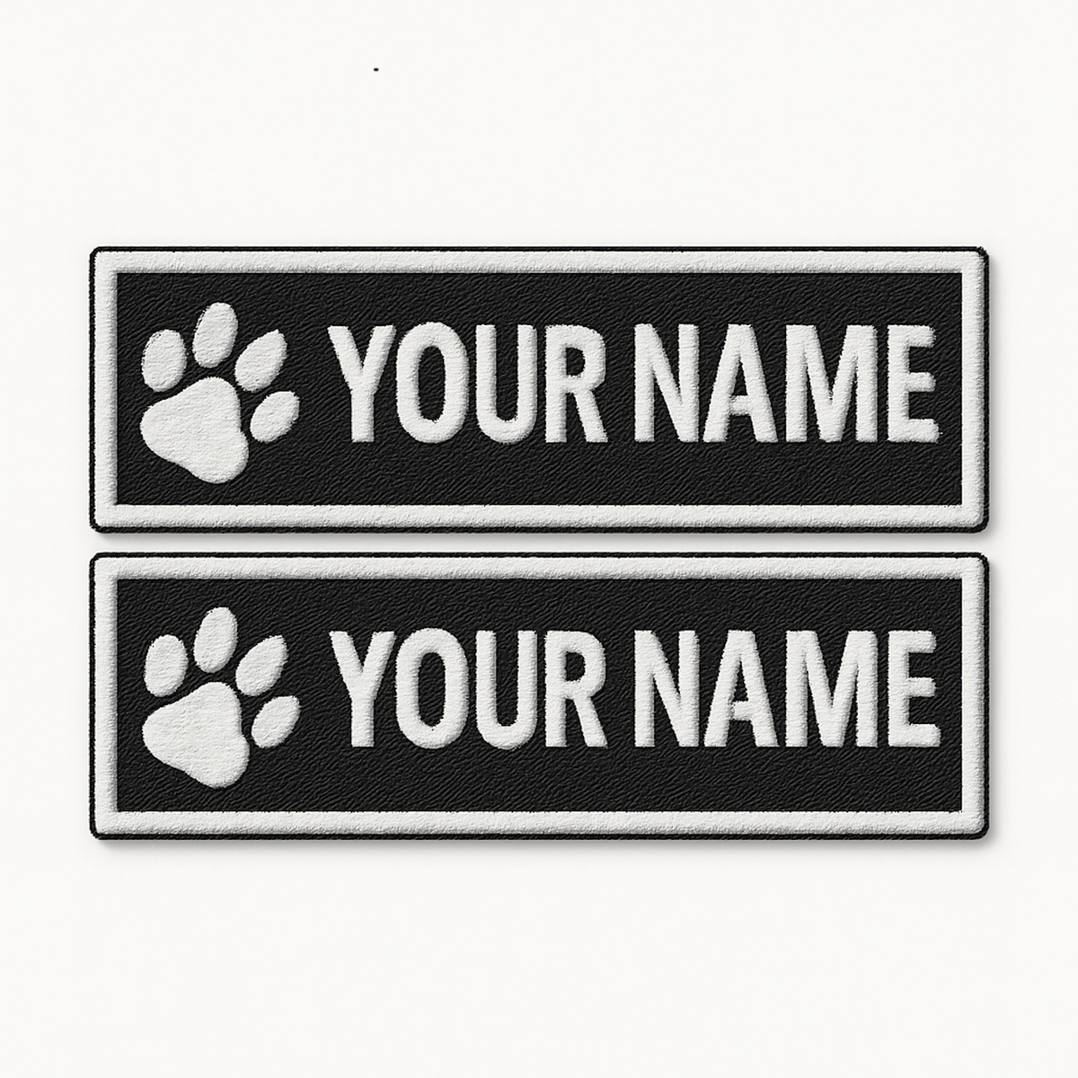 2 Toppe Nome Personalizzate per Cani – Ricamate per Imbracatura K9 Julius | Velcro, Termoadesive o da Cucire