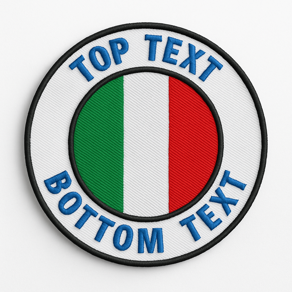 Toppa Tattica Rotonda Personalizzata con Bandiera – Ricamata | Termoadesiva, da Cucire o Velcro type