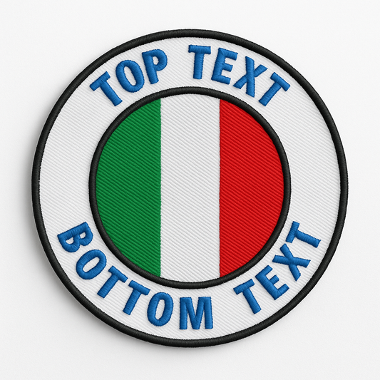 Toppa Tattica Rotonda Personalizzata con Bandiera – Ricamata | Termoadesiva, da Cucire o Velcro type