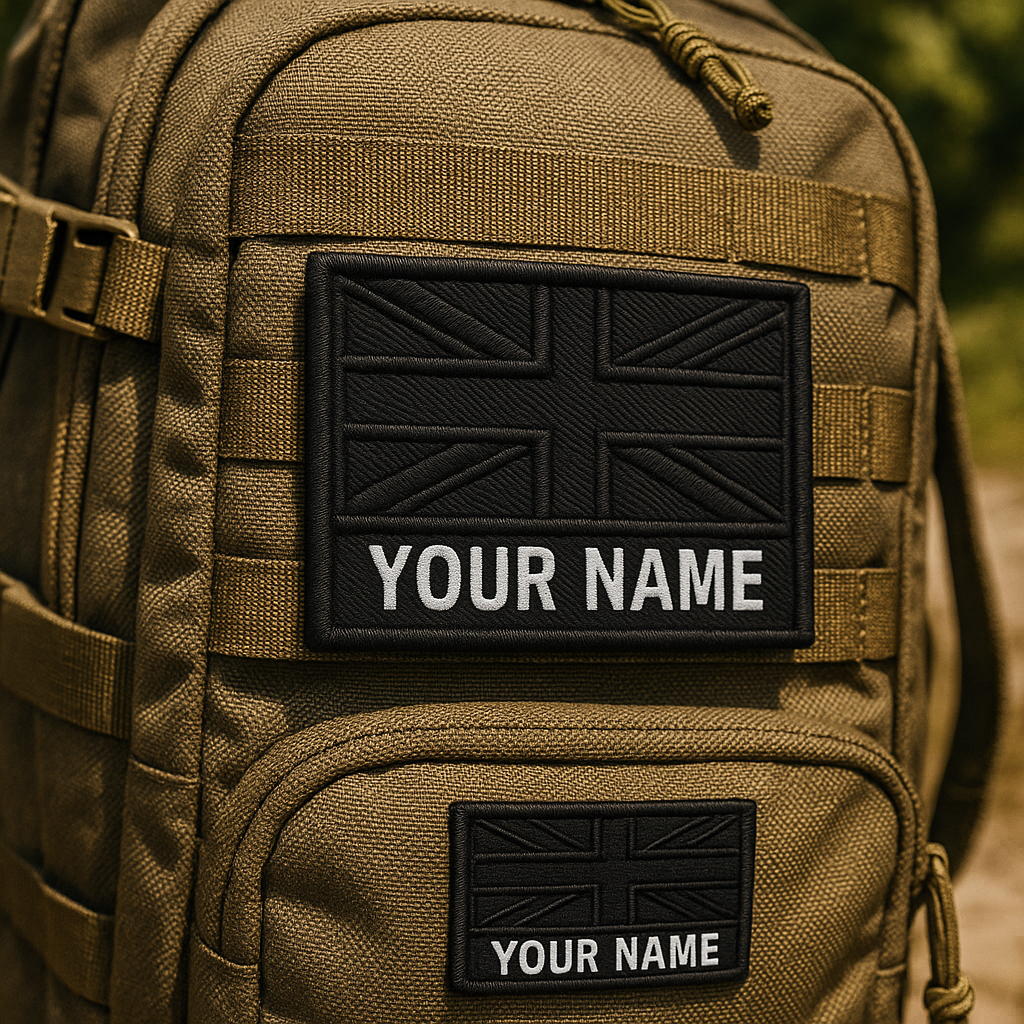 Toppa Nome Personalizzata con Bandiera – Tattica Ricamata | Velcro, Termoadesiva o da Cucire