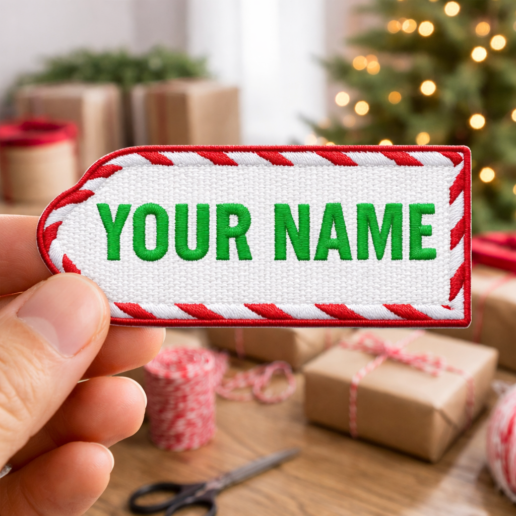 Etichetta Calza di Natale Personalizzata – Toppa Ricamata | Termoadesiva, da Cucire o Velcro