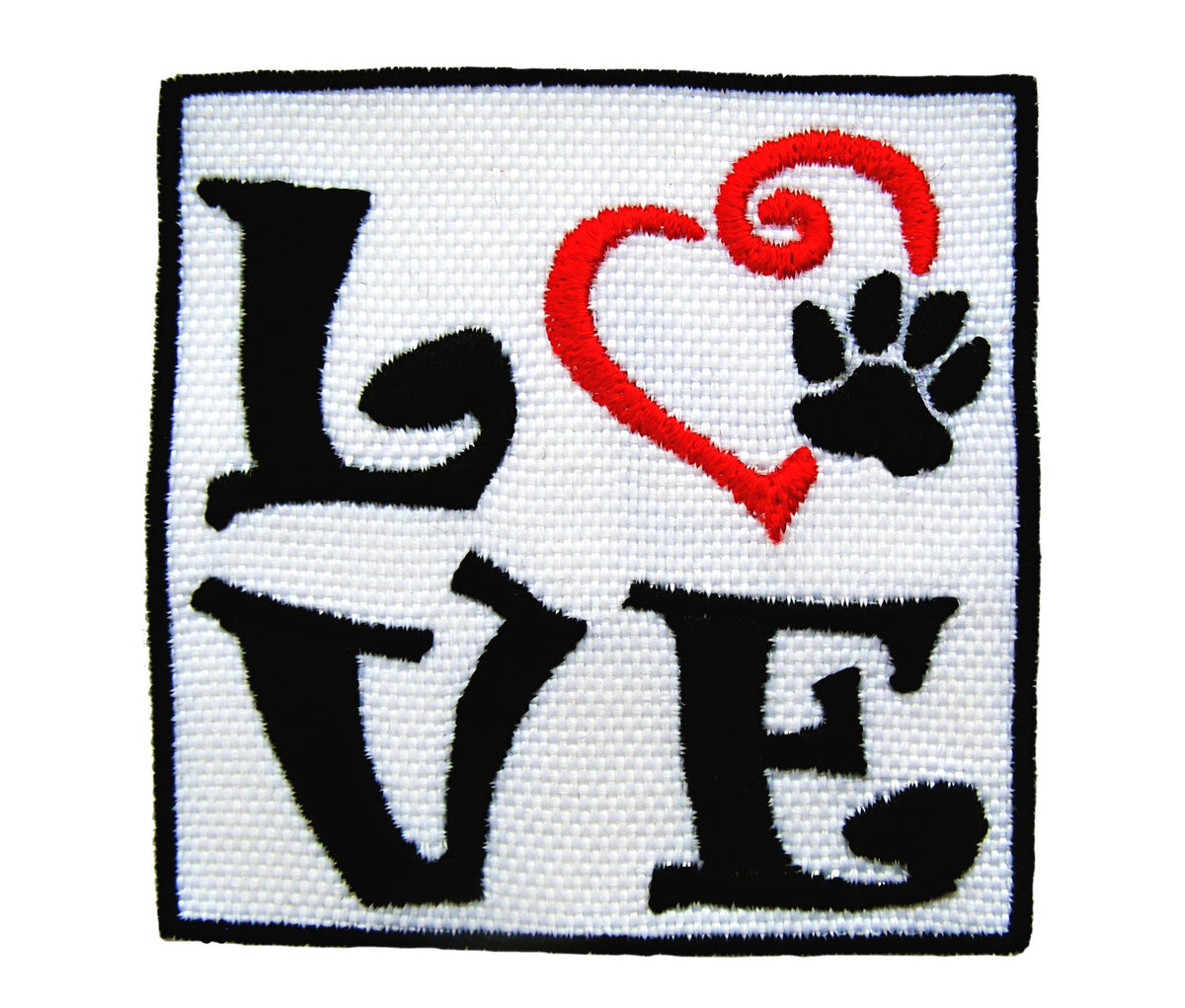Heart Dog Paw Embroidered Patch – Pet Lover Applique