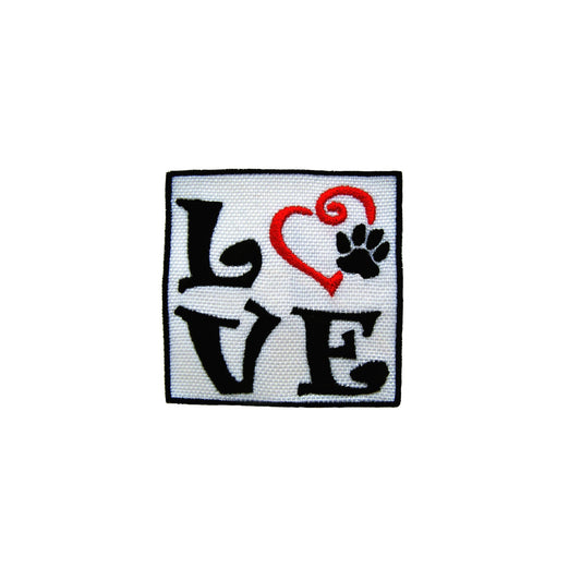 Heart Dog Paw Embroidered Patch – Pet Lover Applique