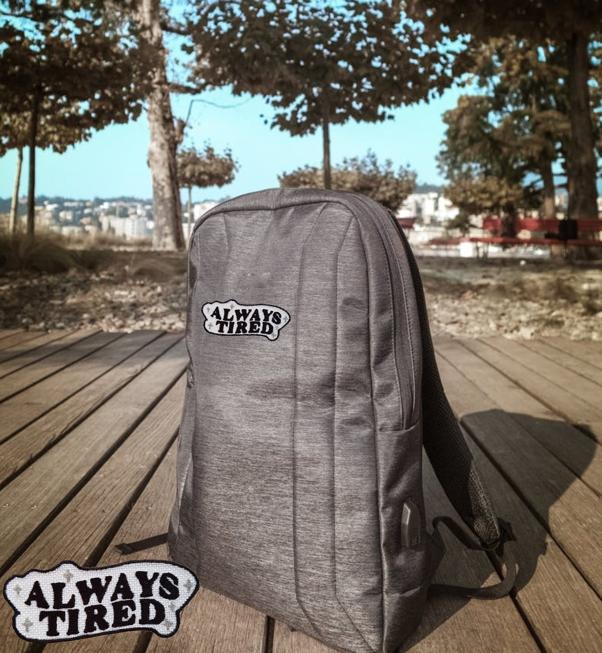 Toppa Ricamata “Always Tired” – Frase Divertente | Termoadesiva o da Cucire