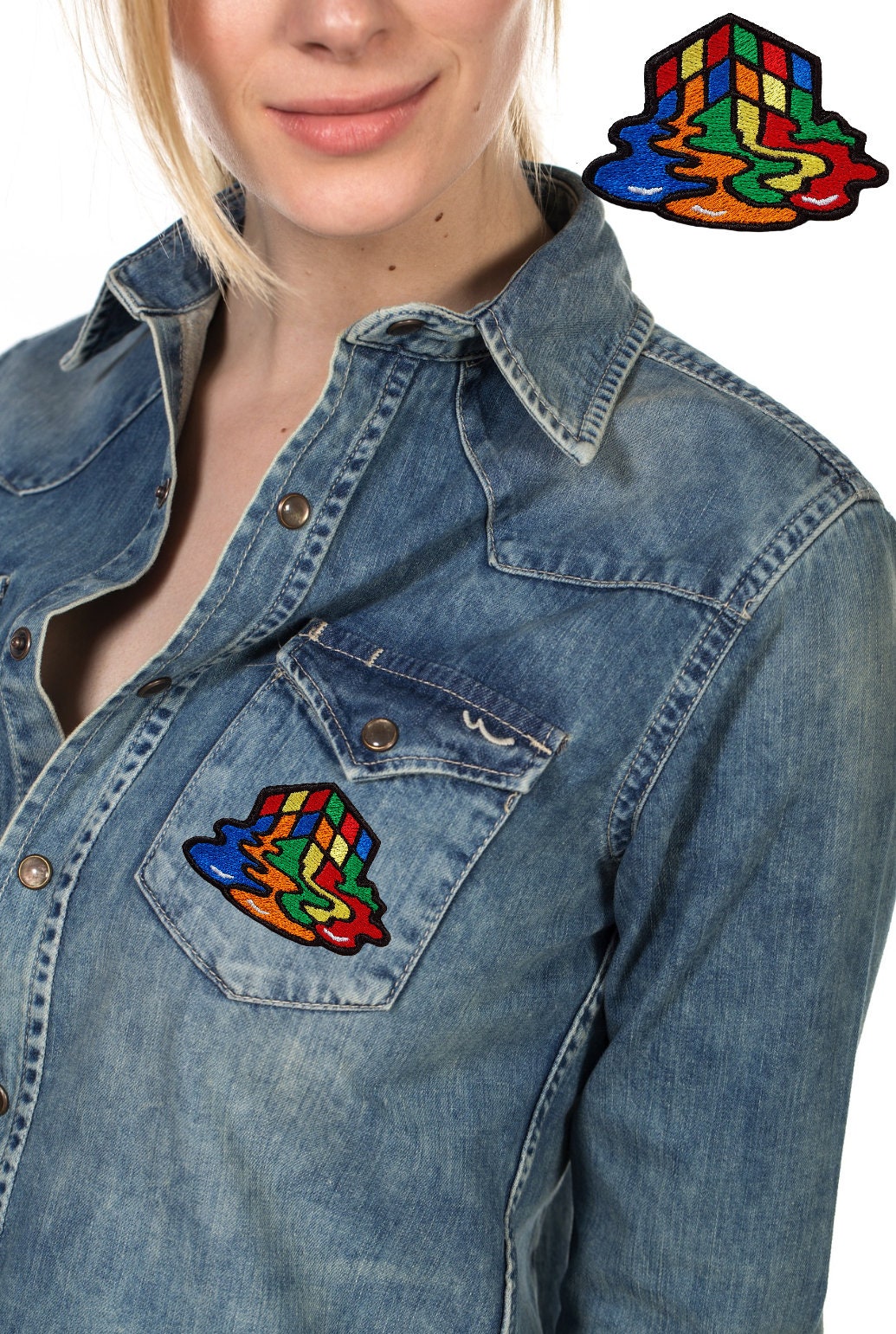 Patch brodée Rubik's Cube qui fond – Thermocollante ou à coudre