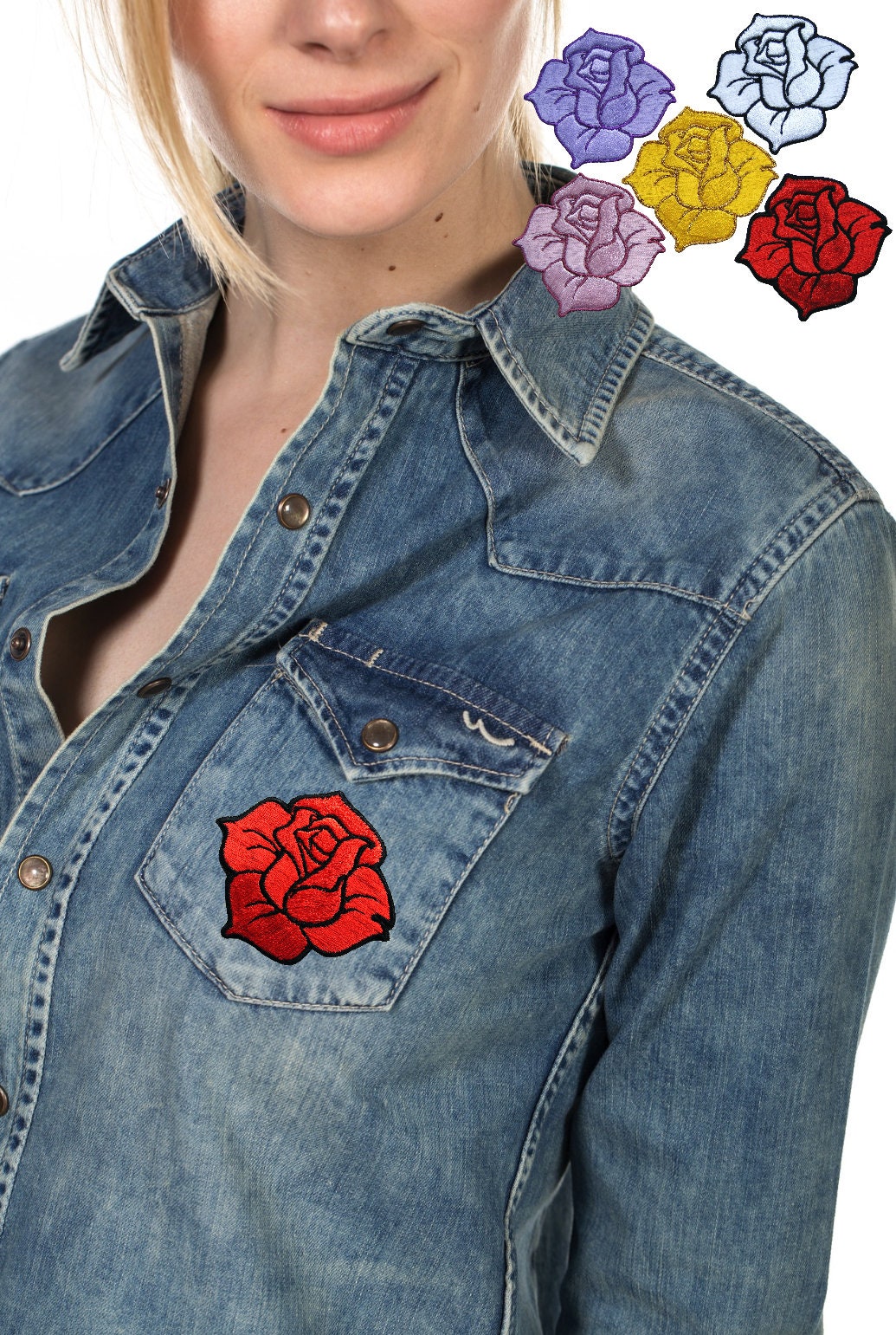 Toppa Ricamata con Rose – Fiori Eleganti | Termoadesiva o da Cucire per Giacche e Zaini