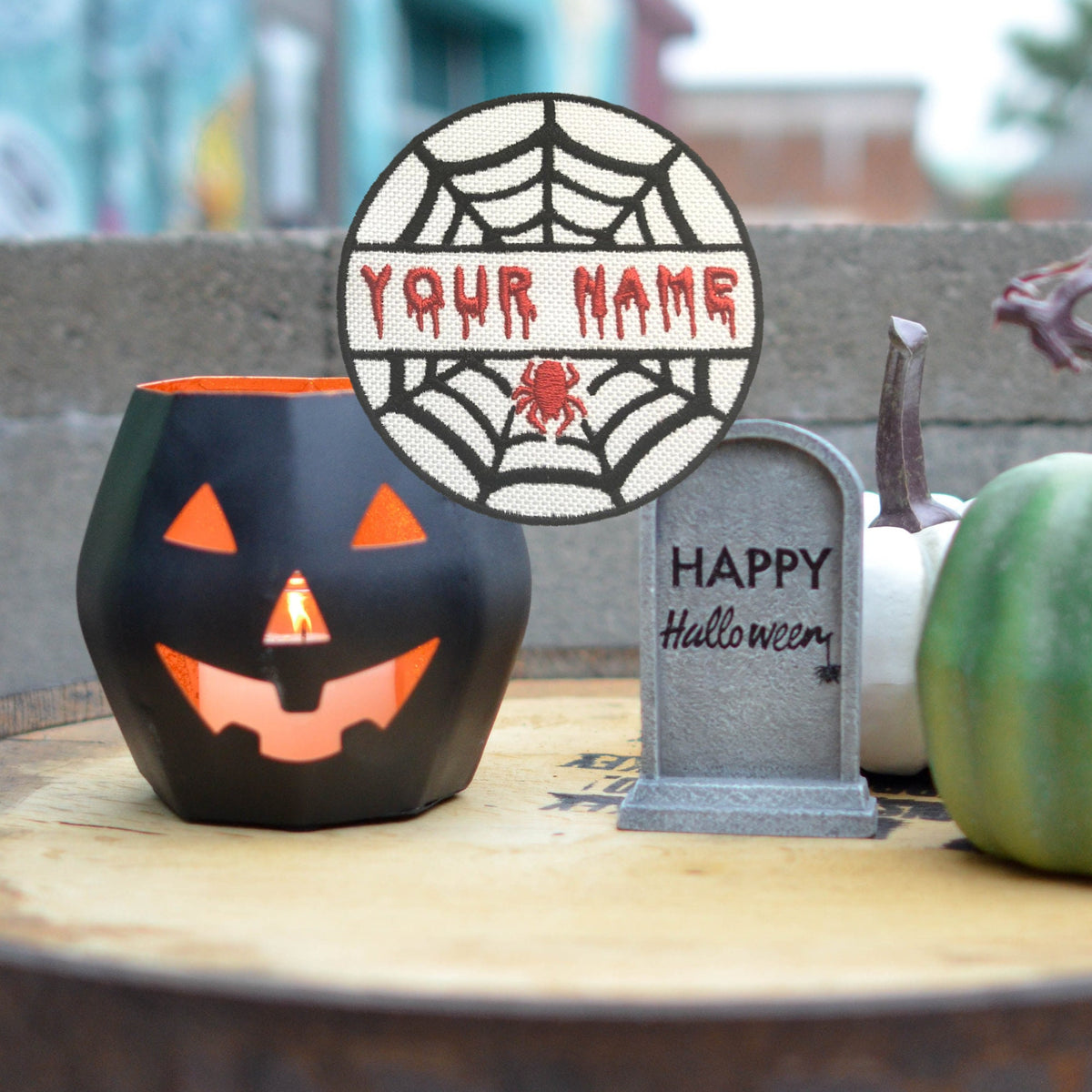 Toppa Nome Ragno Ricamata per Halloween – Rotonda | Termoadesiva, da Cucire o Adesiva