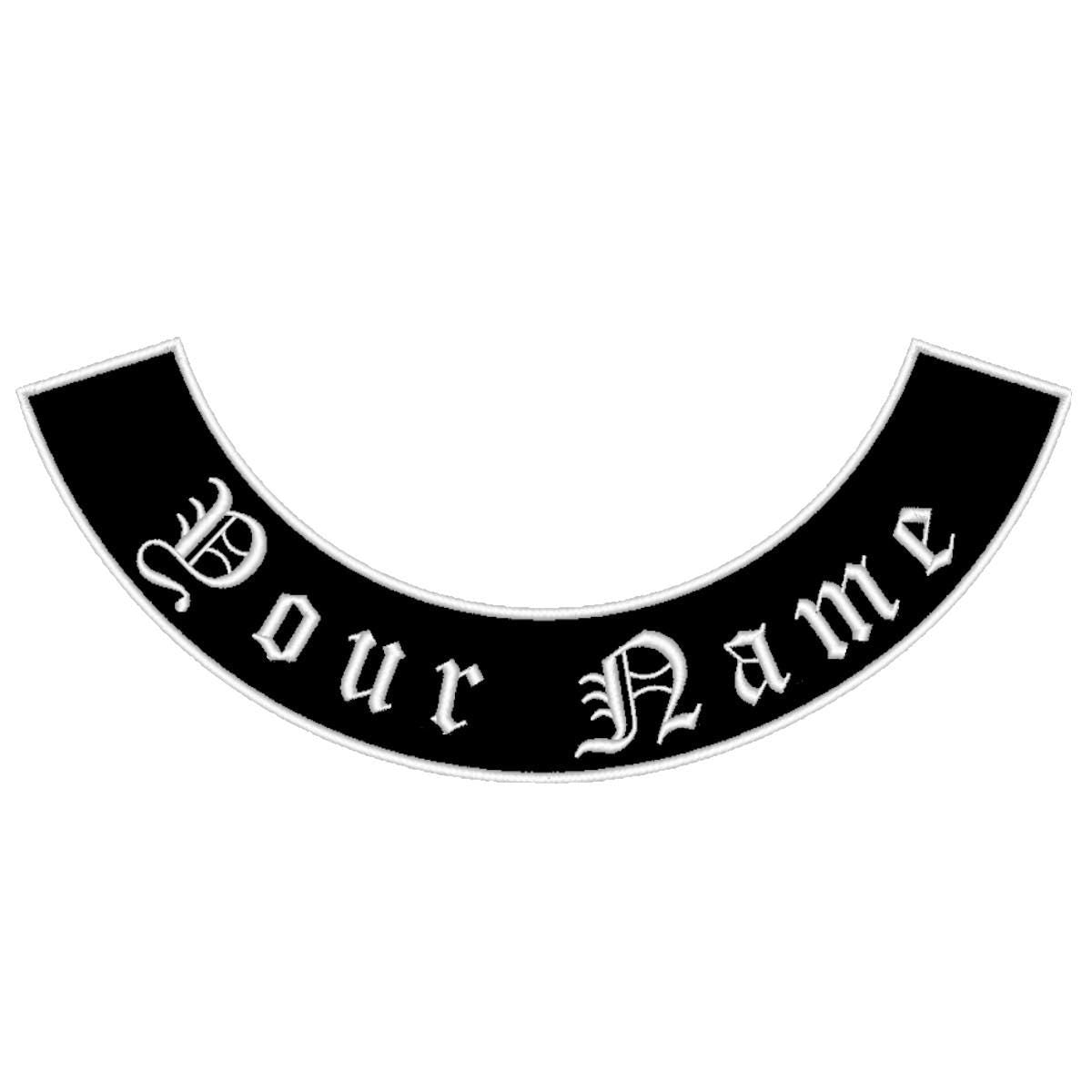 Custom Embroidered Rocker Patch – Personalised Motorcycle Club Jacket & Vest Badge
