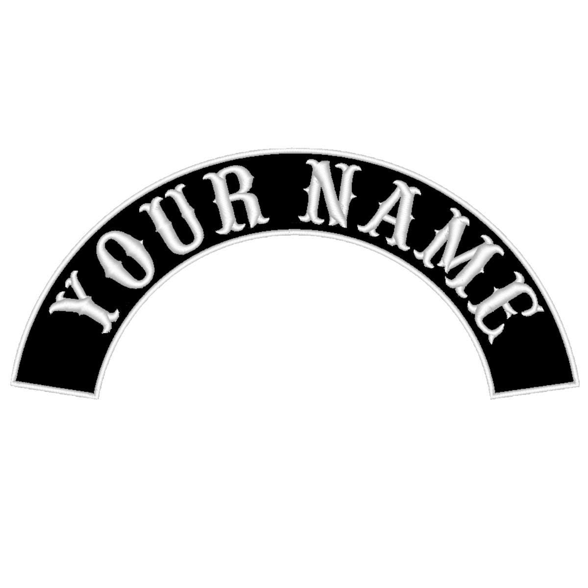 Custom Embroidered Rocker Patch – Personalised Motorcycle Club Jacket & Vest Badge