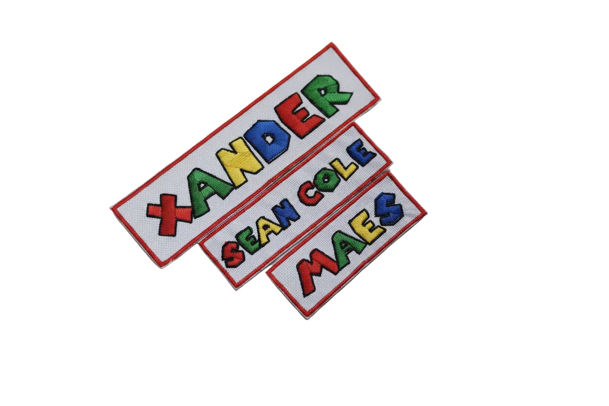 Toppa Nome Personalizzata Stile Videogioco – Costume da Idraulico | Ricamata Termoadesiva o Velcro
