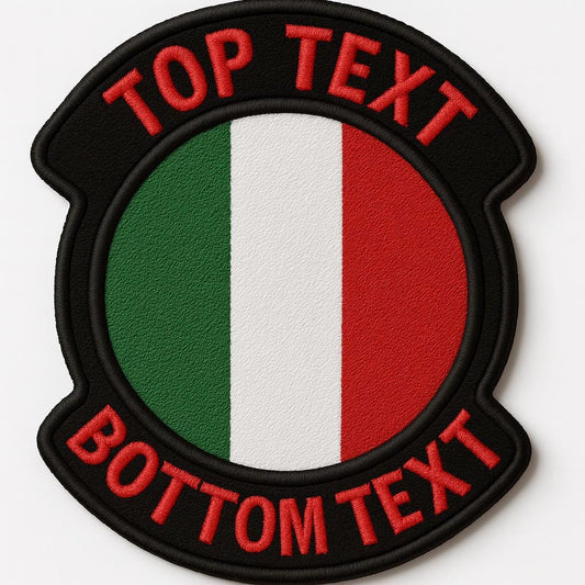 Toppa Tattica Nome Personalizzata con Bandiera – Morale Patch Ricamata | Velcro, Termoadesiva o da Cucire