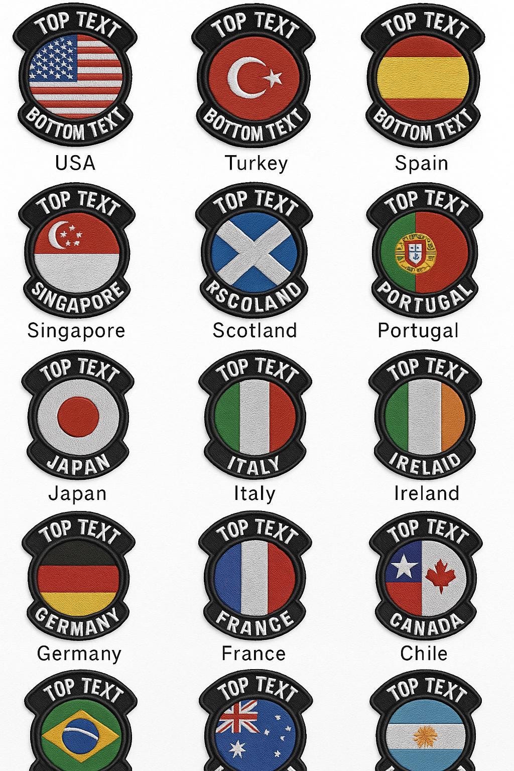 Toppa Tattica Nome Personalizzata con Bandiera – Morale Patch Ricamata | Velcro, Termoadesiva o da Cucire